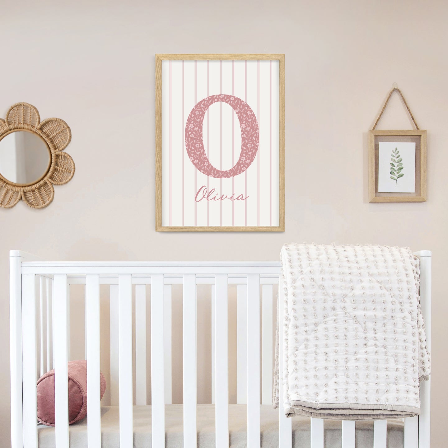 Dainty Floral - Initial & Name Wall Art Print | Girls