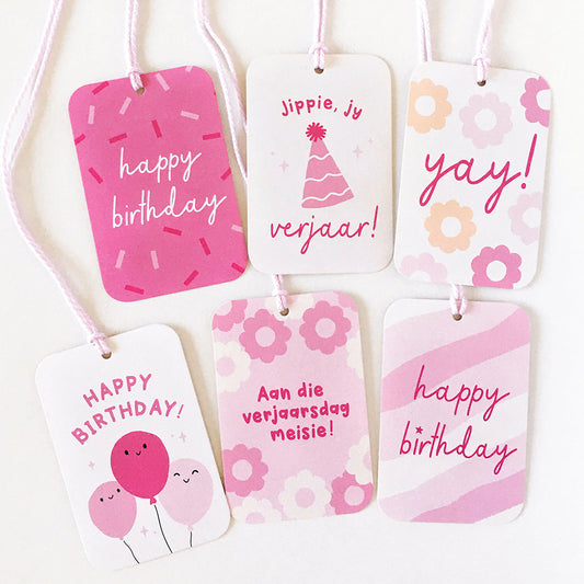 Kids Birthday Tags - for GIRLS (Pack of 12)