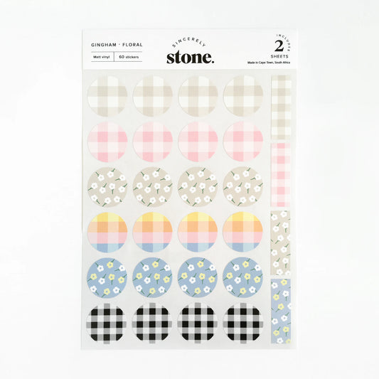 Floral & Gingham Sticker Sheet