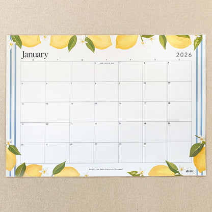 A3 Desk / Fridge Calendar - Lemon (Optional Magnets)