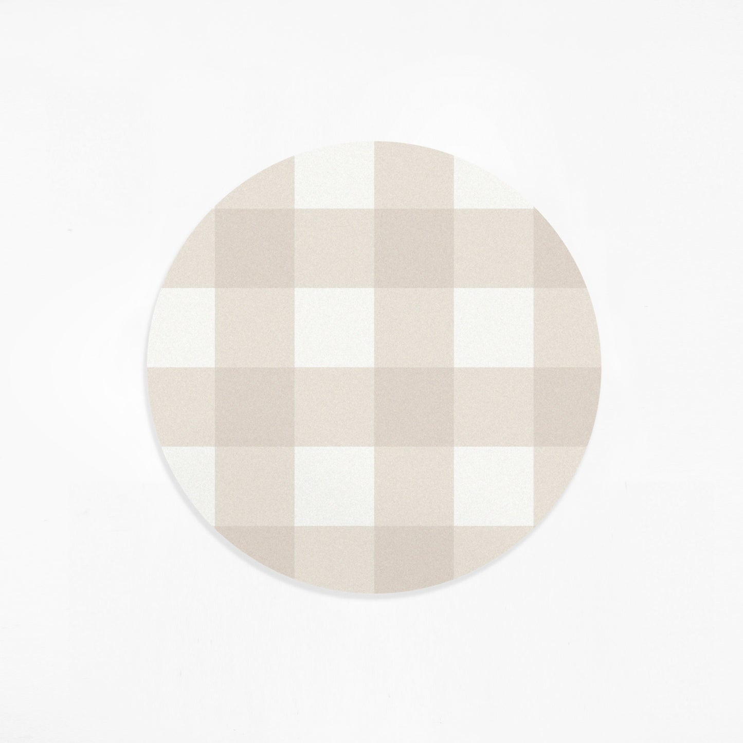 'Beige Gingham' Disc Sticker