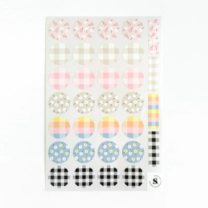 Floral & Gingham Sticker Sheet