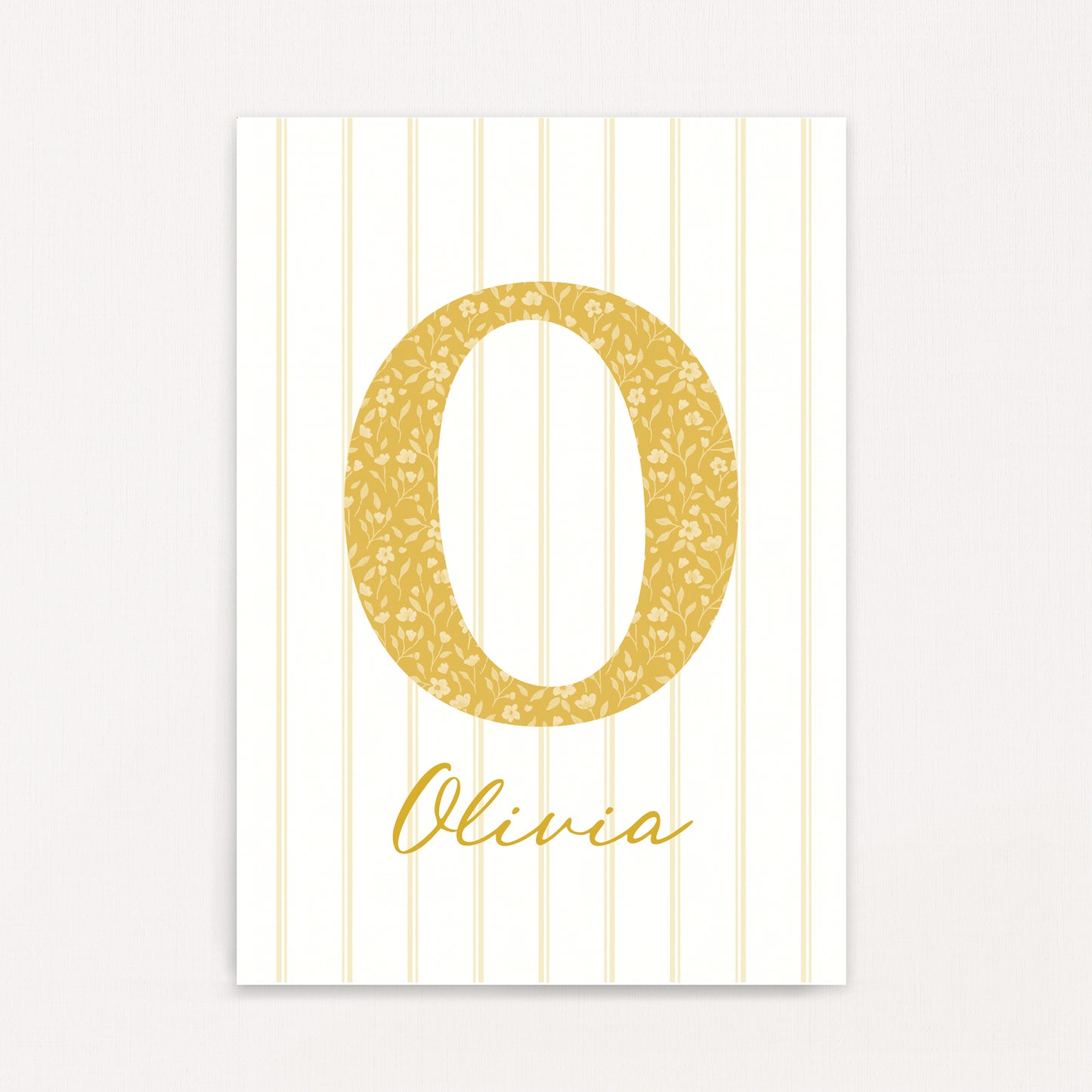 Dainty Floral - Initial & Name Wall Art Print | Girls