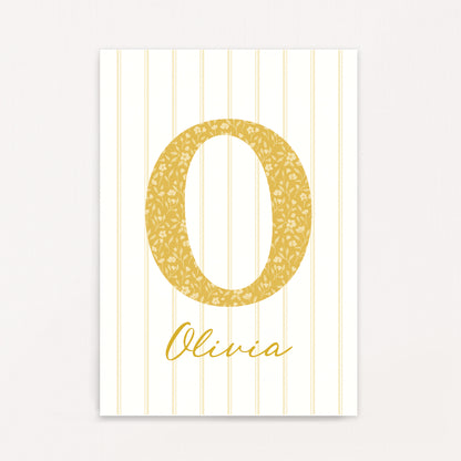 Dainty Floral - Initial & Name Wall Art Print | Girls