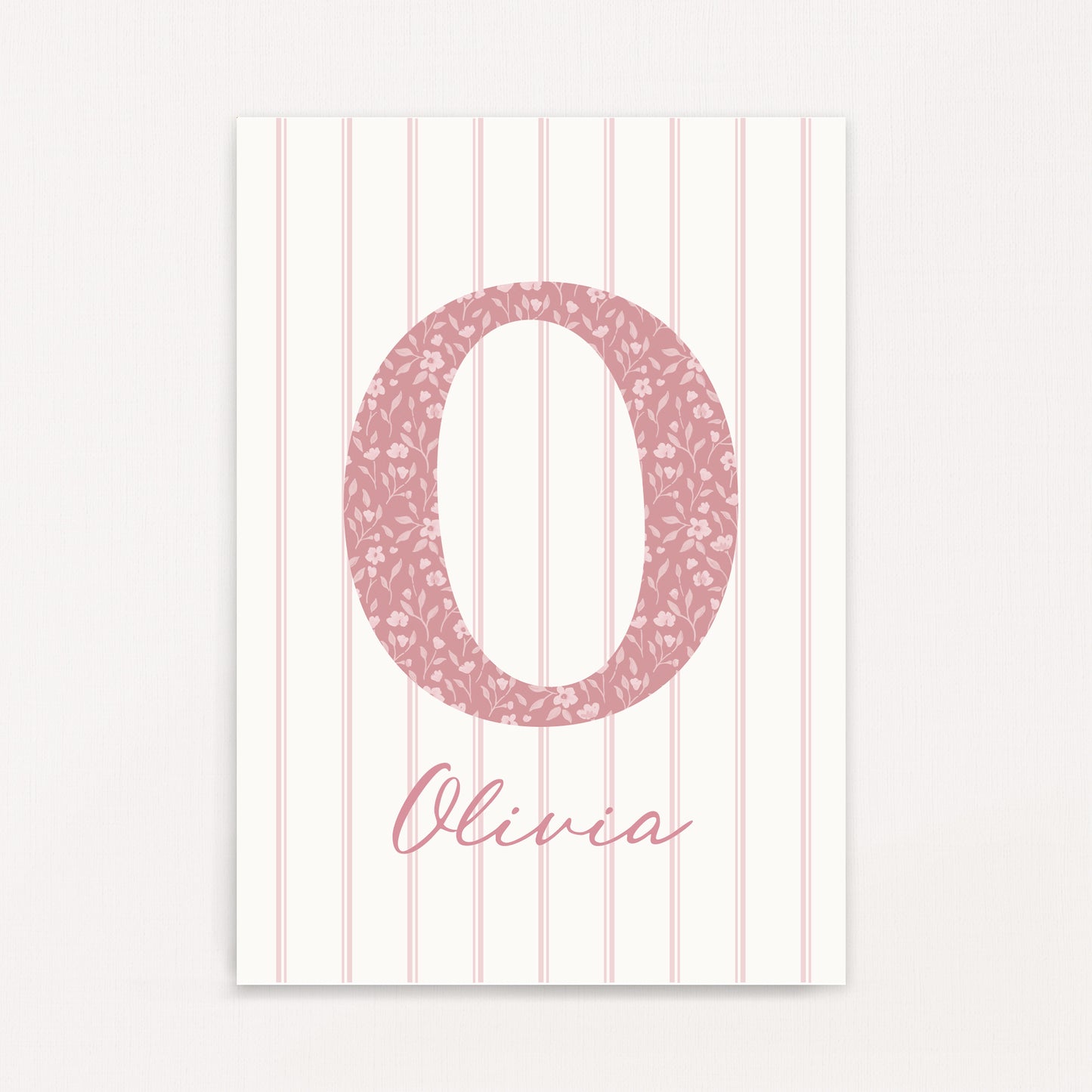 Dainty Floral - Initial & Name Wall Art Print | Girls