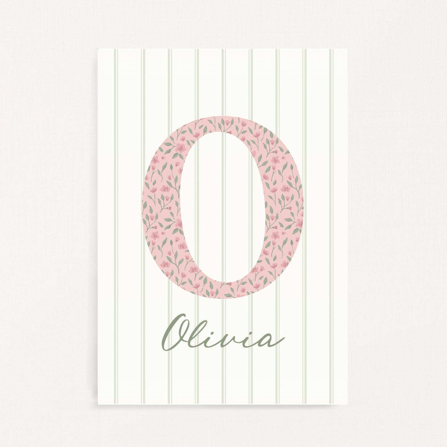 Dainty Floral - Initial & Name Wall Art Print | Girls