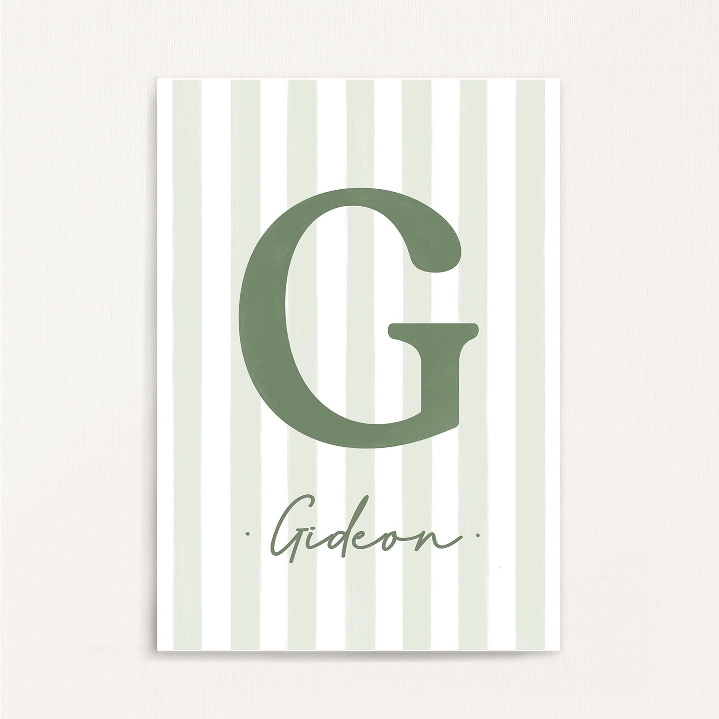 Classic Stripe - Initial & Name Wall Art Print | Boys