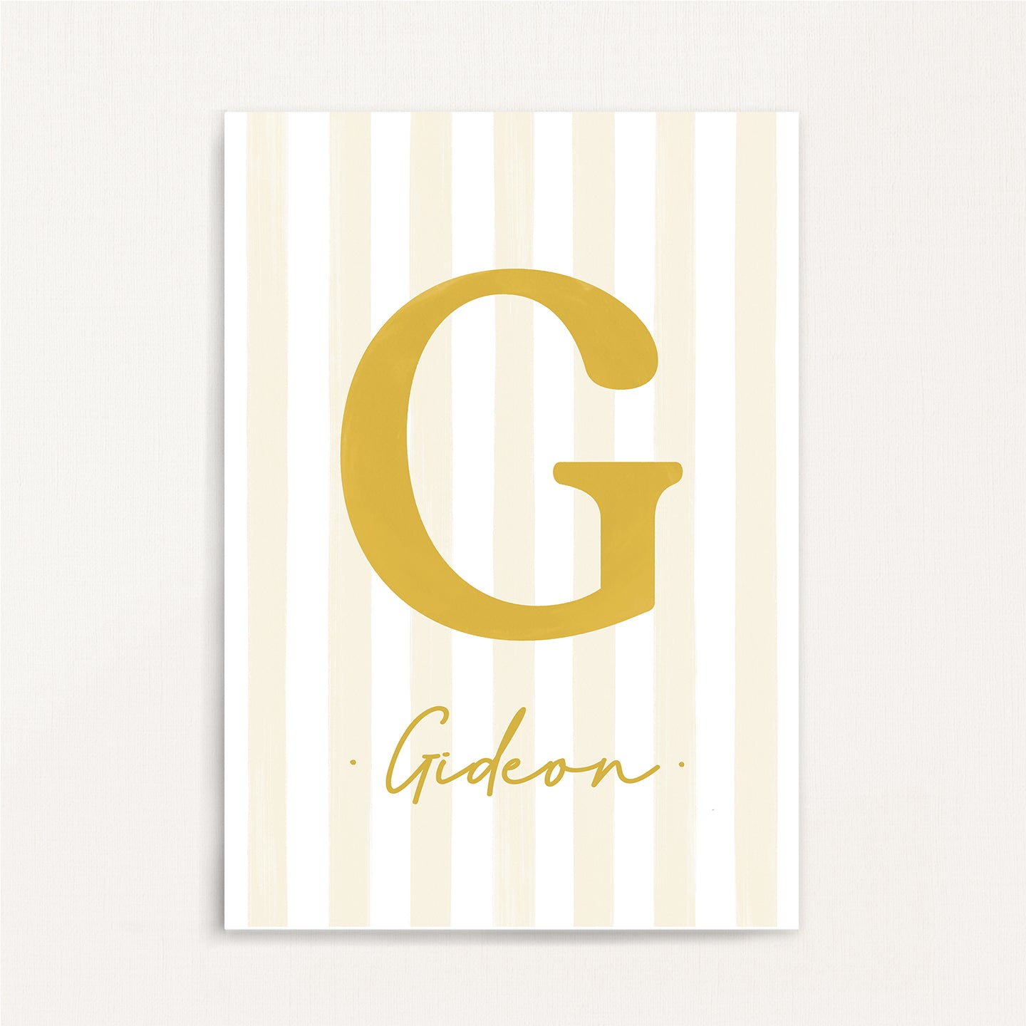 Classic Stripe - Initial & Name Wall Art Print | Boys