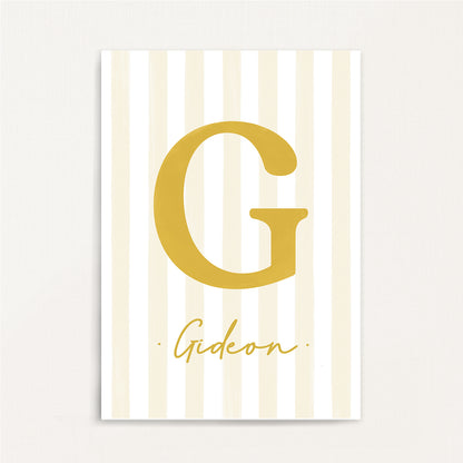 Classic Stripe - Initial & Name Wall Art Print | Boys