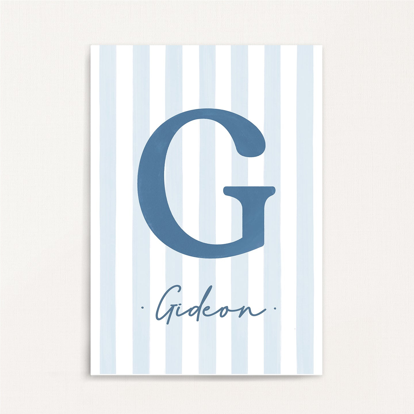 Classic Stripe - Initial & Name Wall Art Print | Boys