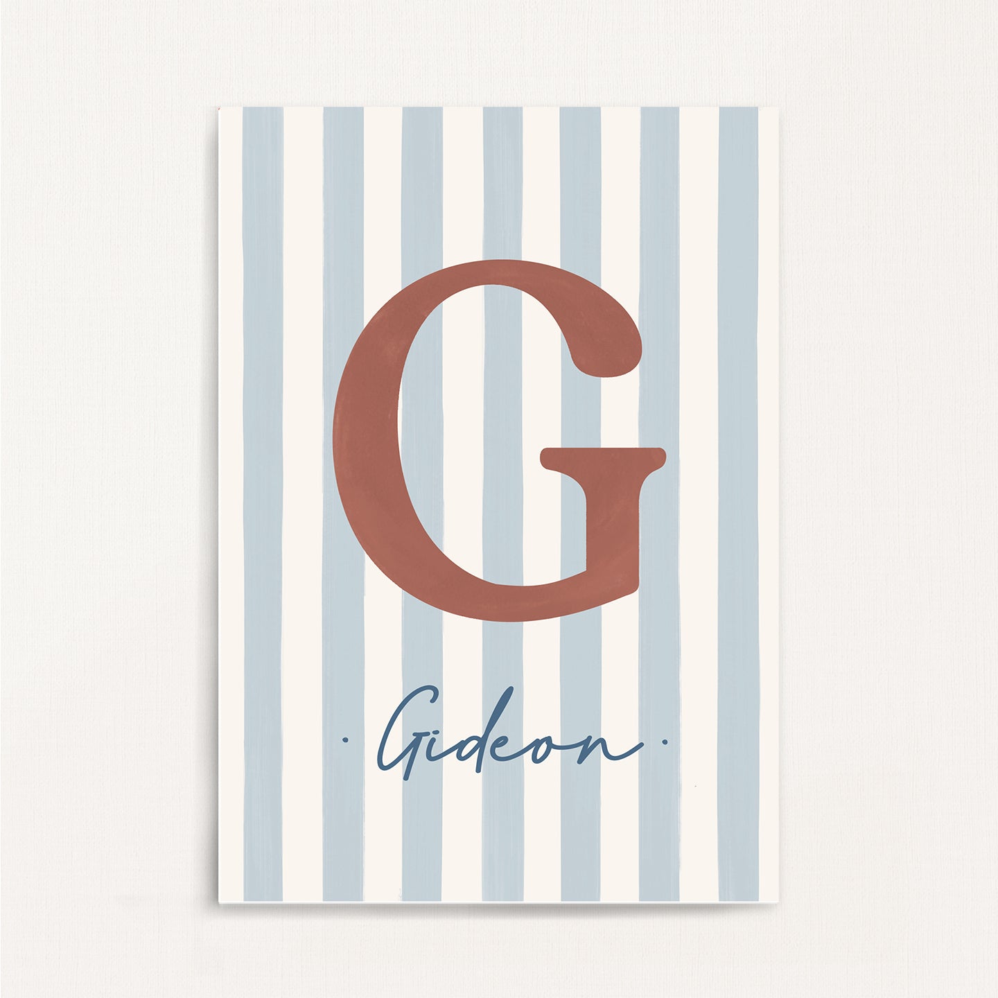 Classic Stripe - Initial & Name Wall Art Print | Boys