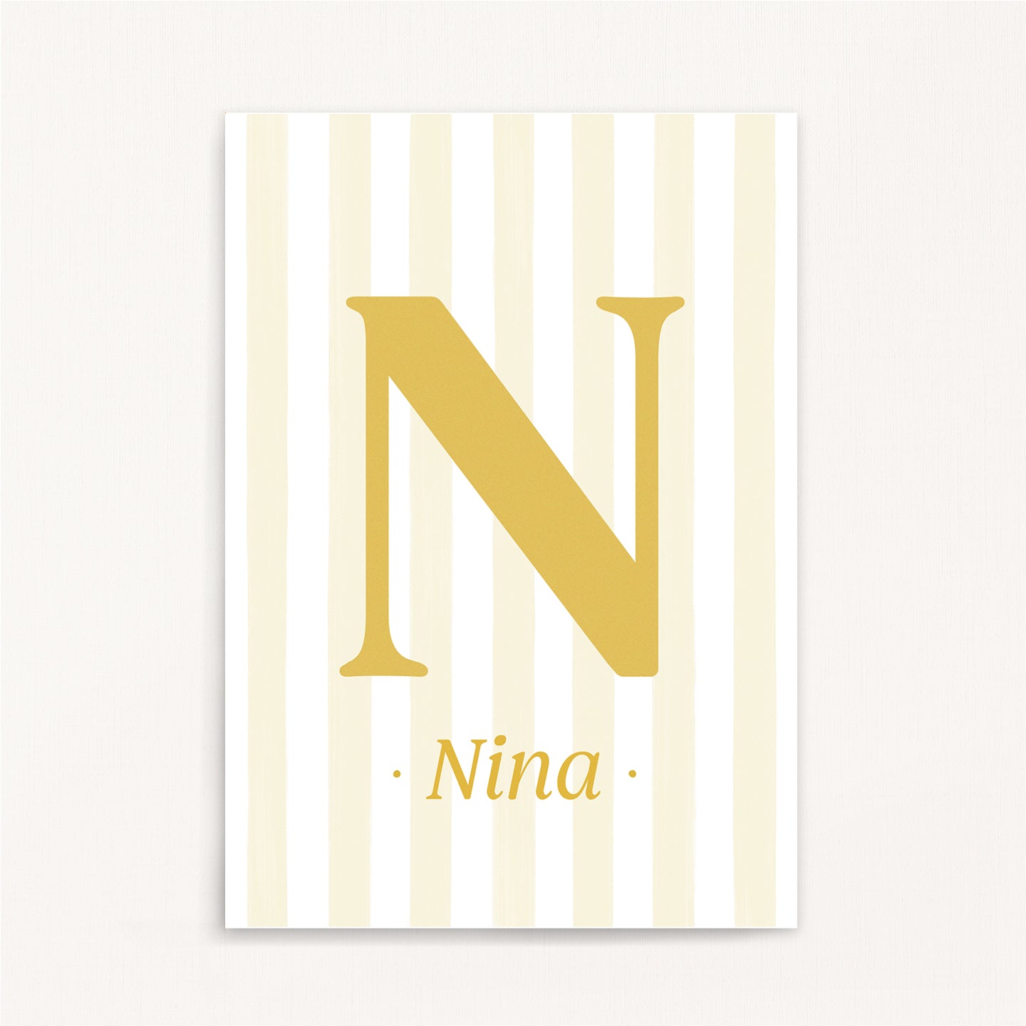Classic Stripe - Initial & Name Wall Art Print | Girls