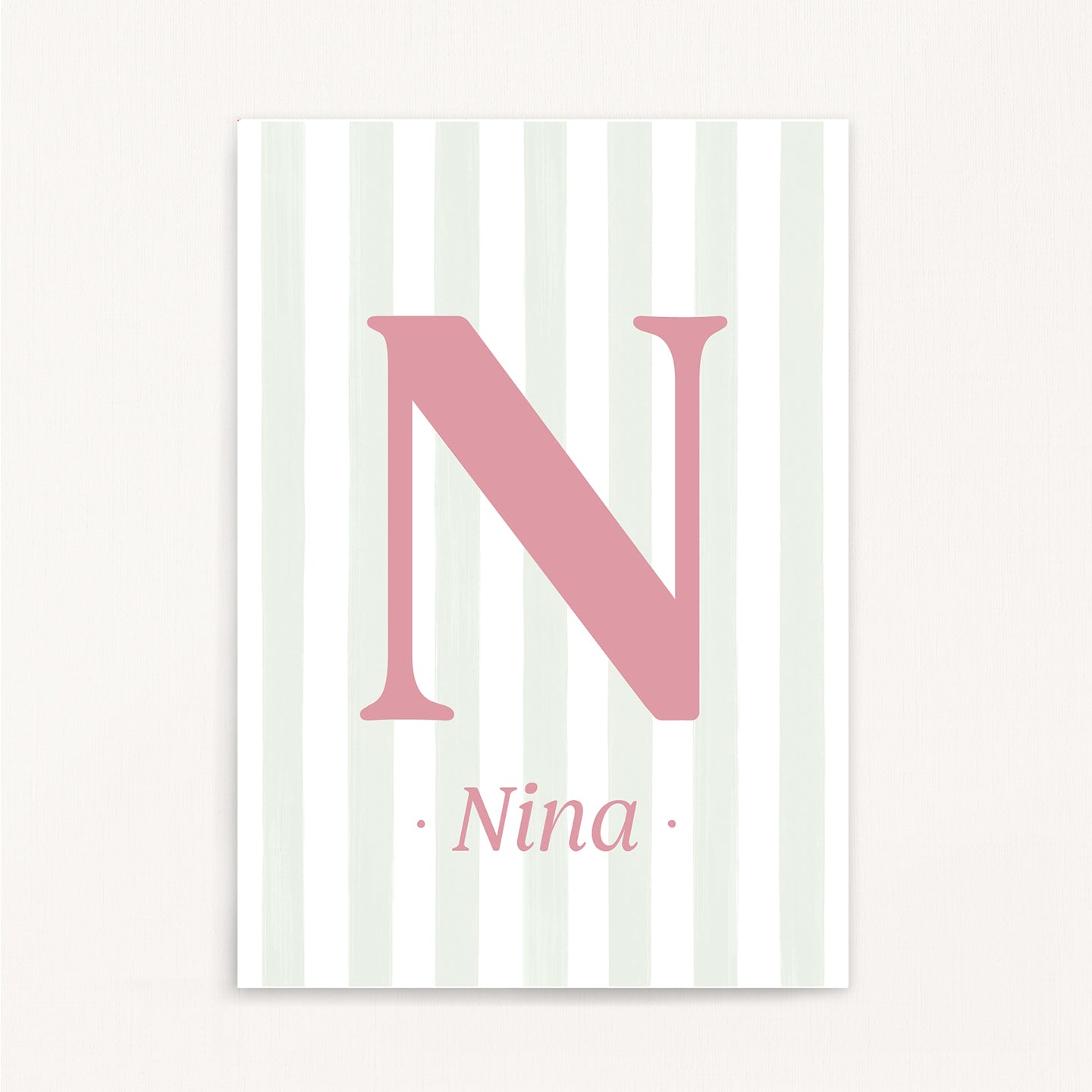 Classic Stripe - Initial & Name Wall Art Print | Girls