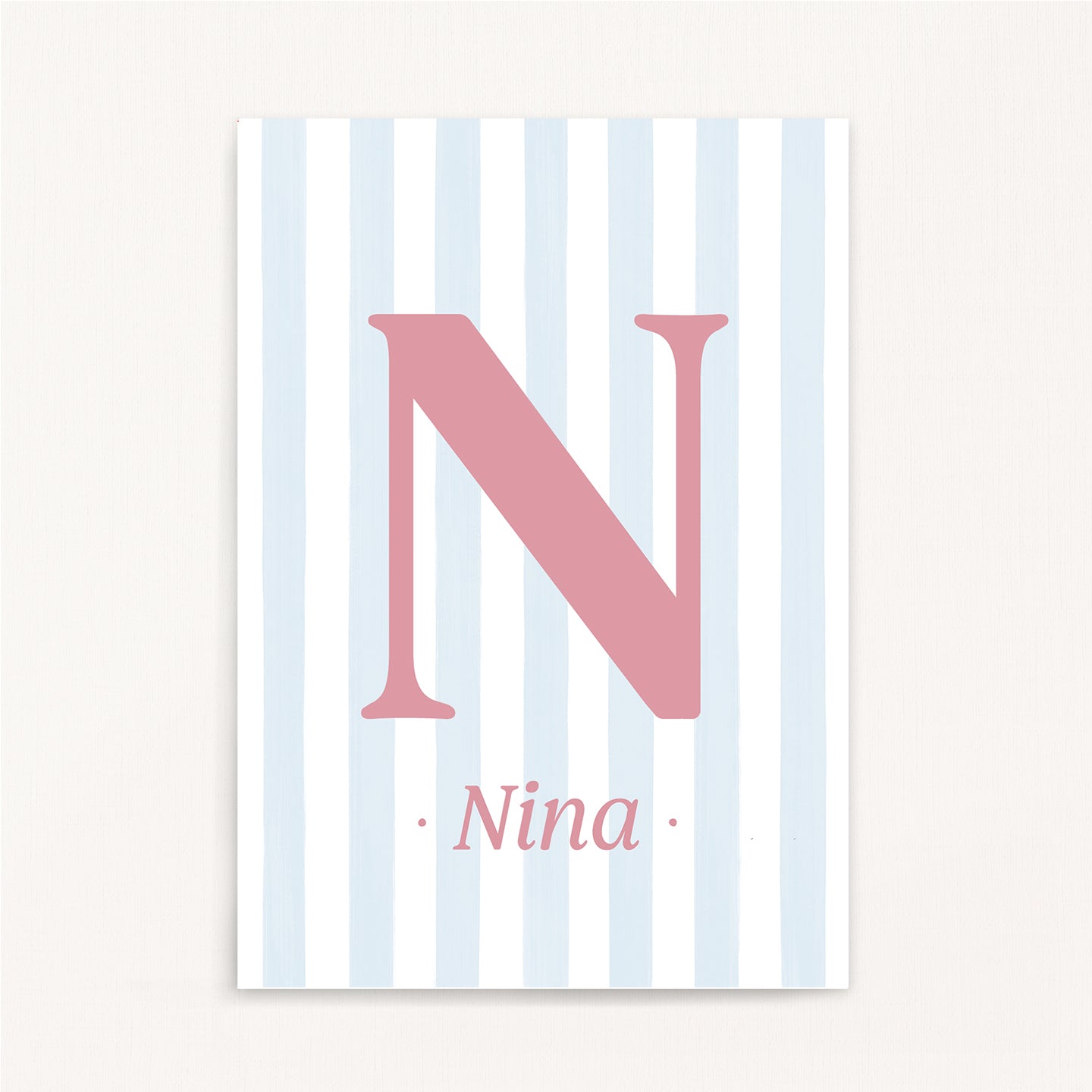 Classic Stripe - Initial & Name Wall Art Print | Girls