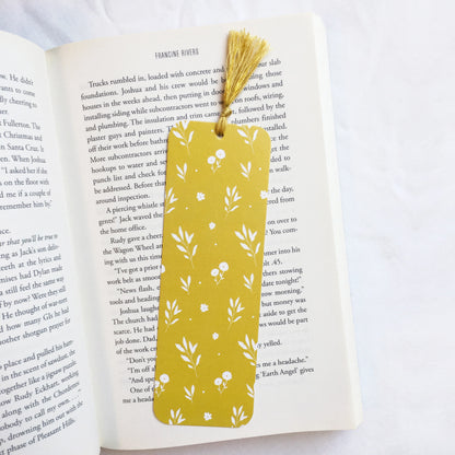 Yellow Floral Patten Bookmark