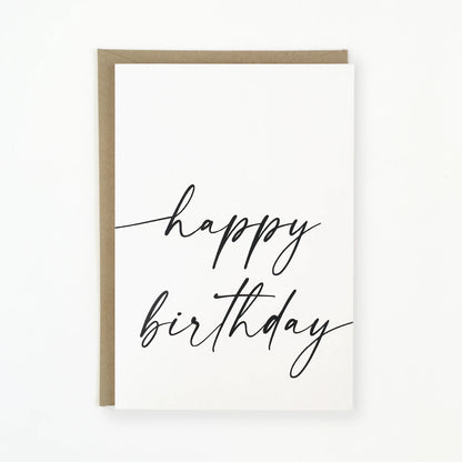 beautiful birthday card with brown envelope