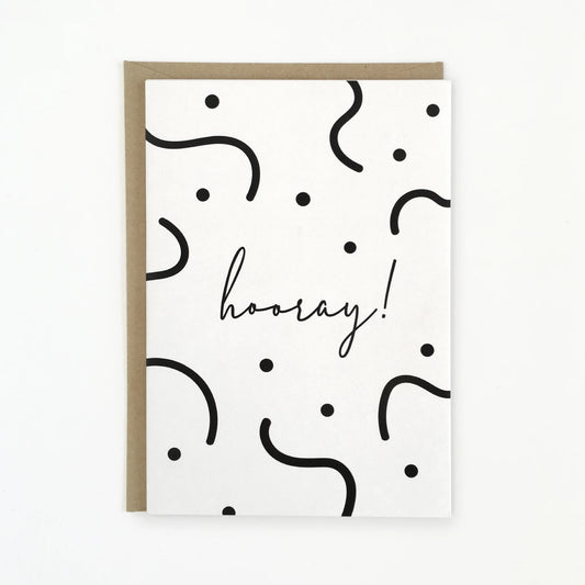 creative and unique 'hooray' confetti birthday card. Made locally in Cape Town