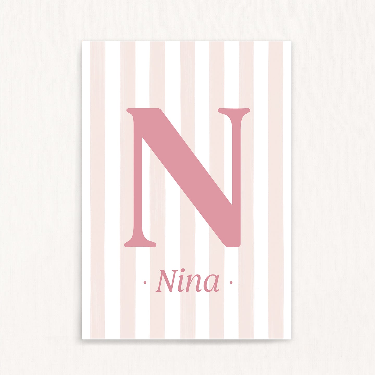 Classic Stripe - Initial & Name Wall Art Print | Girls